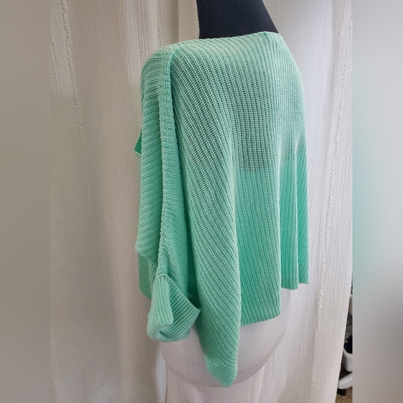 M White Birch Mint Green Waffle Knit Blouse - Picture 3 of 5